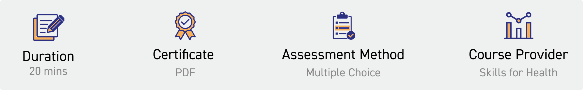 duration: 20 mins. Certificate: pdf. Assessment Method: multiple choice. Course Provider: Skills for Health
